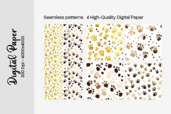 Dog Paw Digital Paper Seamless Scrapbook Paper Product Image 3