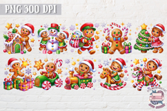 Christmas Gingerbread Man Clipart Bundle Sublimation 104 PNG Product Image 5