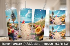 Summer 20 oz Skinny Tumbler Sublimation Designs Product Image 8