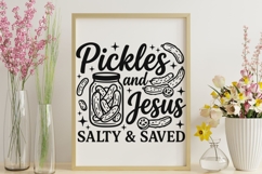 Pickles And Jesus Salty And Saved Svg, Funny Christian Svg. Product Image 8