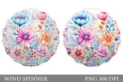 Wildflowers Wind Spinner Design. Floral Wind Spinner Product Image 1