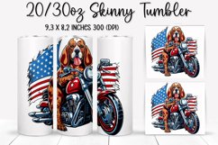 Dog Skull Ride An American Flag - Tumbler Sublimation Design Product Image 1