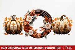 Cozy Christmas Farm Watercolor Sublimation Product Image 1