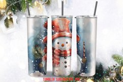 Christmas Snowman Tumbler Sublimation Designs Product Image 3