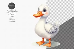 Farm animals clipart, White duck clipart, Cute animals Product Image 1