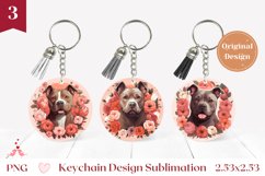 Valentine Dog Keychain Design, Pit Bull Terrier Keychai Product Image 1