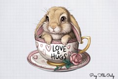 Valentines Day Bunny Cups Clipart PNG Product Image 1