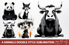 Animals Doodle Style Sublimation Product Image 1