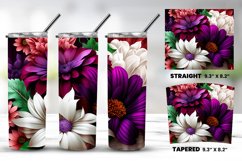 Colorful Flowers Tumbler Wrap Bundle PNG Product Image 7