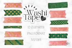 12 Digital Watercolor Washi Tape, Digital Watercolor Sticker Product Image 1