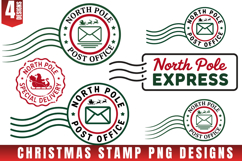 Christmas Stamp Clipart, Christmas Retro sublimation PNG Product Image 1