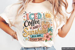 Iced Coffee And Sunshine PNG | Cute Summer Vacation Art Product Image 1