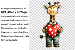 25 Whimsical Valentine Animals Clipart Bundle Product Image 4
