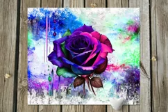 Rainbow rose | 9 Skinny tumbler flowers Sublimation designs Product Image 7