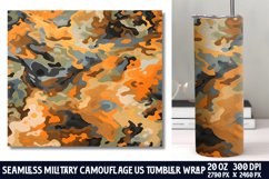 Seamless Military Camouflage US Tumbler Wrap Product Image 1