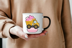 Glitter Dump Truck with Hearts PNG Product Image 5