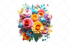 3d Floral Bouquet sublimation Clipart Bundle, 3D Sublimation Product Image 7
