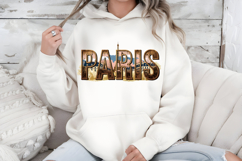 Paris France PNG, Vintage Eiffel Tower Cityscape Sublimation Product Image 8