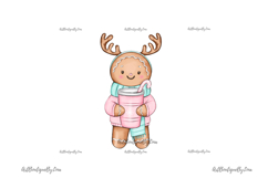 Pink Christmas Cookie Clipart Set Product Image 6