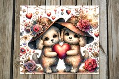 Valentine animals | 4 dog Skinny tumbler designs Product Image 3