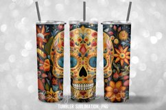 Skull style mexican Tumbler Sublimation Design Product Image 3