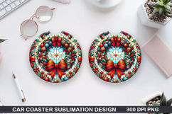 Christmas Car Coaster Sublimation| Christmas Coaster PNG Product Image 1