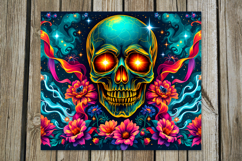 Skulls and flowers | 8 Halloween Skinny tumbler designs Product Image 7