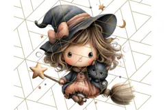 Spooky Little Witches Halloween Clipart PNG Product Image 3