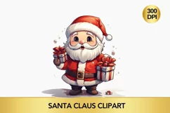 santa claus clipart, christmas santa sublimation Product Image 1