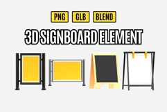 3D Signboard Mockup Pack 4 Product Image 1
