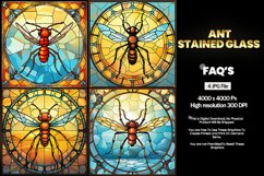 Ant Stained Glass Square Coaster - 04 Variations Product Image 1