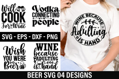 Beer SVG Design - Wine because adulting is hand Product Image 1