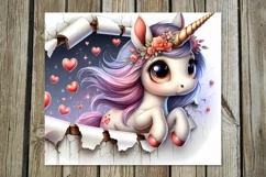 Valentine animals | 4 unicorn Skinny tumbler designs Product Image 3