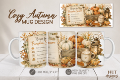 Pumpkin Season Mug Wrap farmhouse Fall mug 15 oz Product Image 1