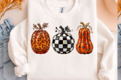 Leopard Checker Pumpkin T-shirt Png Product Image 1
