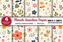 Checkered Florals Seamless Pattern PNG Product Image 1