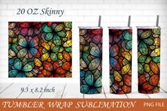 Stained glass butterfly, 20 oz butterfly tumbler wrap png Product Image 1