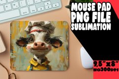 Sublimation Mouse Pad Cute Cow Pattern PNG Product Image 1