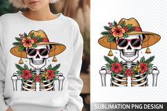 Funny Summer Skeleton Illustration - Sublimation PNG Design Product Image 1