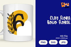 Clay Flora Boho Floral Monogram Product Image 1
