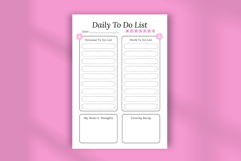 Minimalist Pink Work From Home Daily Planner Template Canva Product Image 4