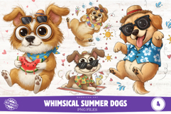 Whimsical Summer Dogs Clipart Product Image 1