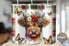 Christmas Baby Highland Cow - Skinny Tumbler Sublimation Product Image 1