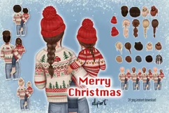 Christmas mom baby clipart, xMas clip art, Christmas PNG Product Image 1