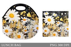 Daisy Flowers Lunch Bag. Flowers Lunch Bag Sublimation Product Image 1