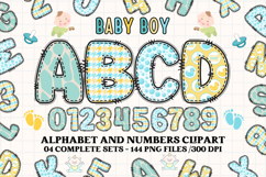 Baby Boy Digital Papers, Baby Boy doodle letters Product Image 2