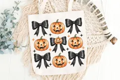 Coquette Pumpkin Png, Preppy Coquette Bow Halloween Png. Product Image 5
