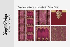 Burgundy Digital Papers | Floral Digital paper Product Image 2