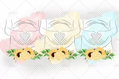 Floral Baby Bump Outline Scan Photo PNG Design Product Image 2