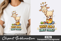 Confused Goat Humor Clipart PNG Product Image 1